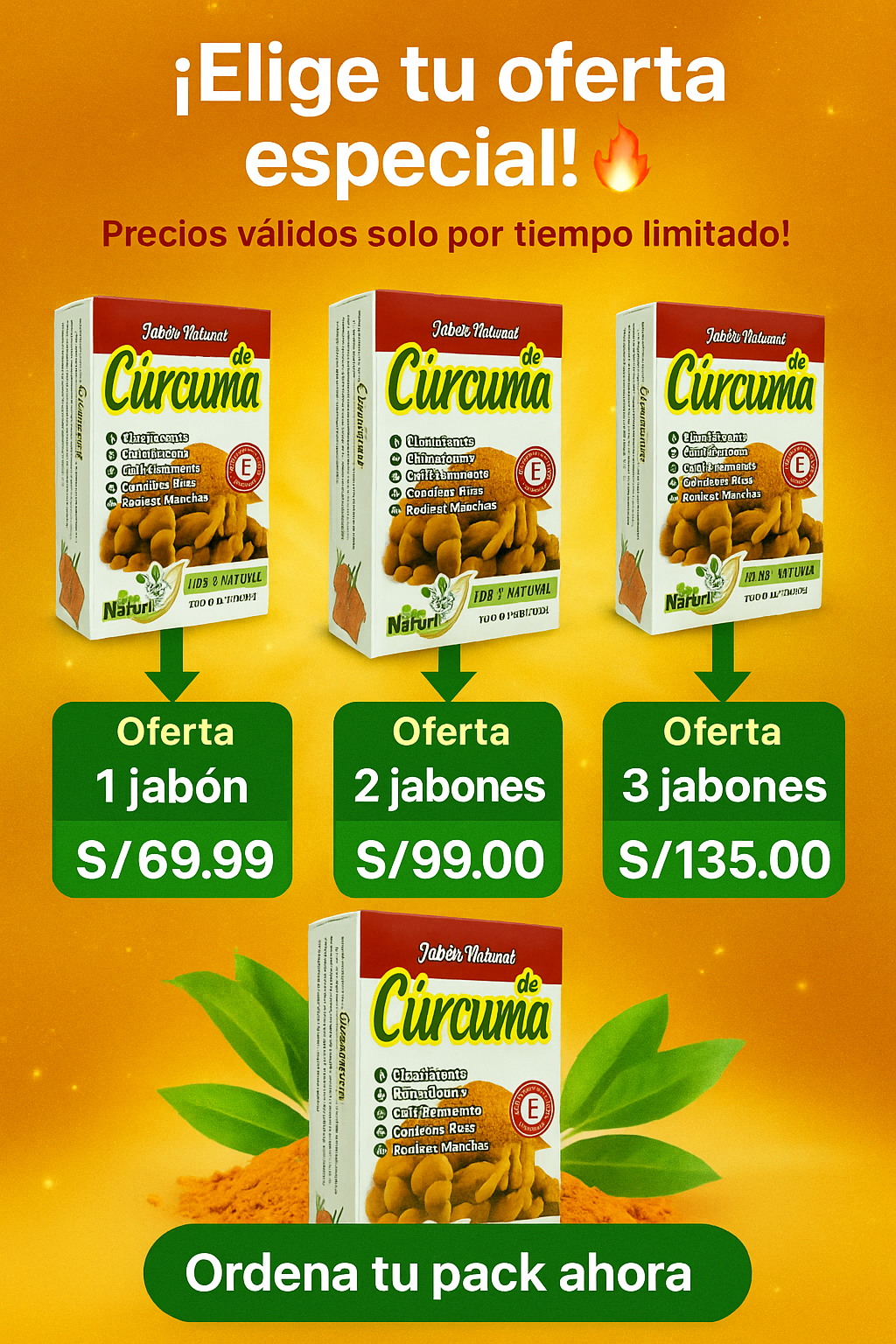 Jabón Natural Cúrcuma ¿Listo para despedirte del acné y mostrar tu mejor versión?